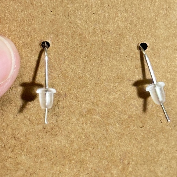 2/$20 Silver tone long thin water droplet filigree hook earrings - Picture 6 of 11